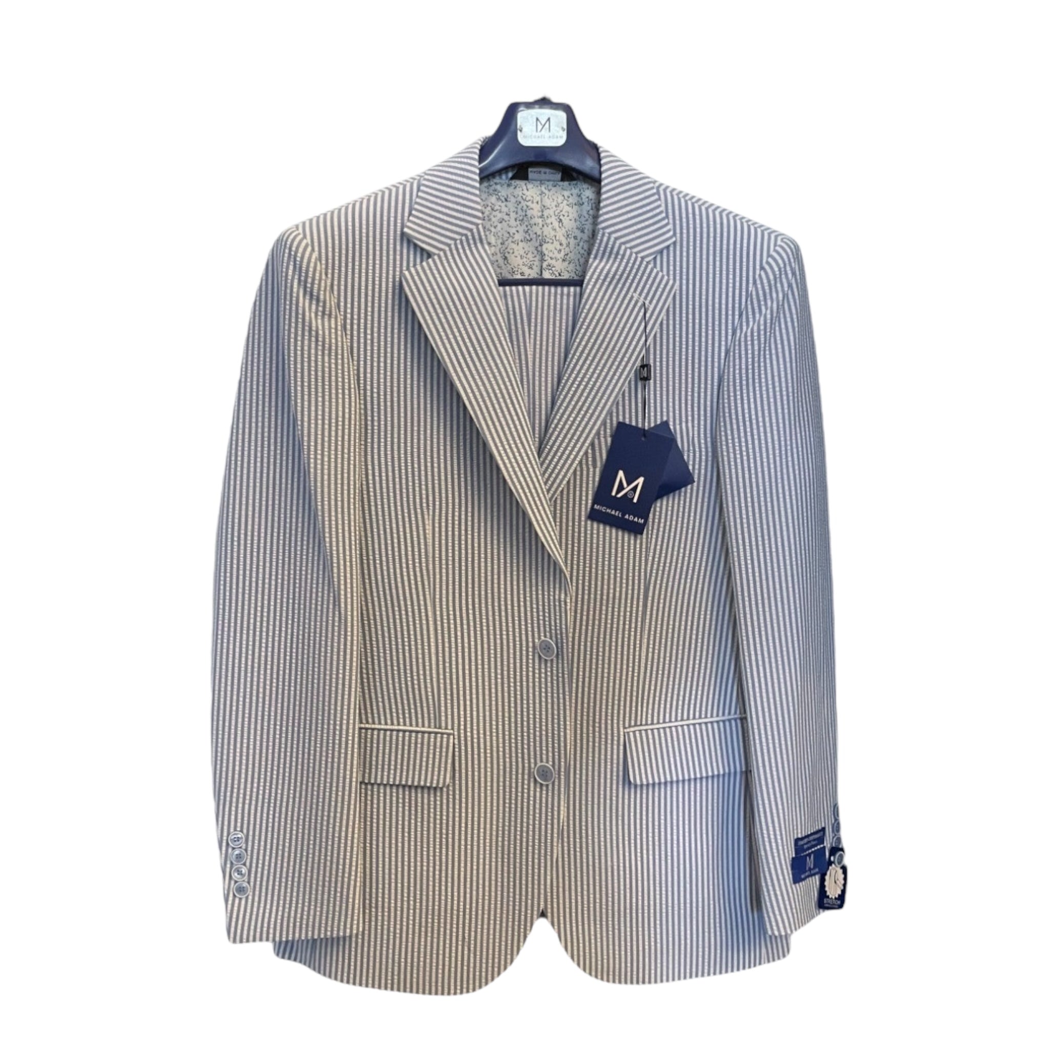 MICHAEL ADAMS: Seersucker Modern Fit Suit 3412